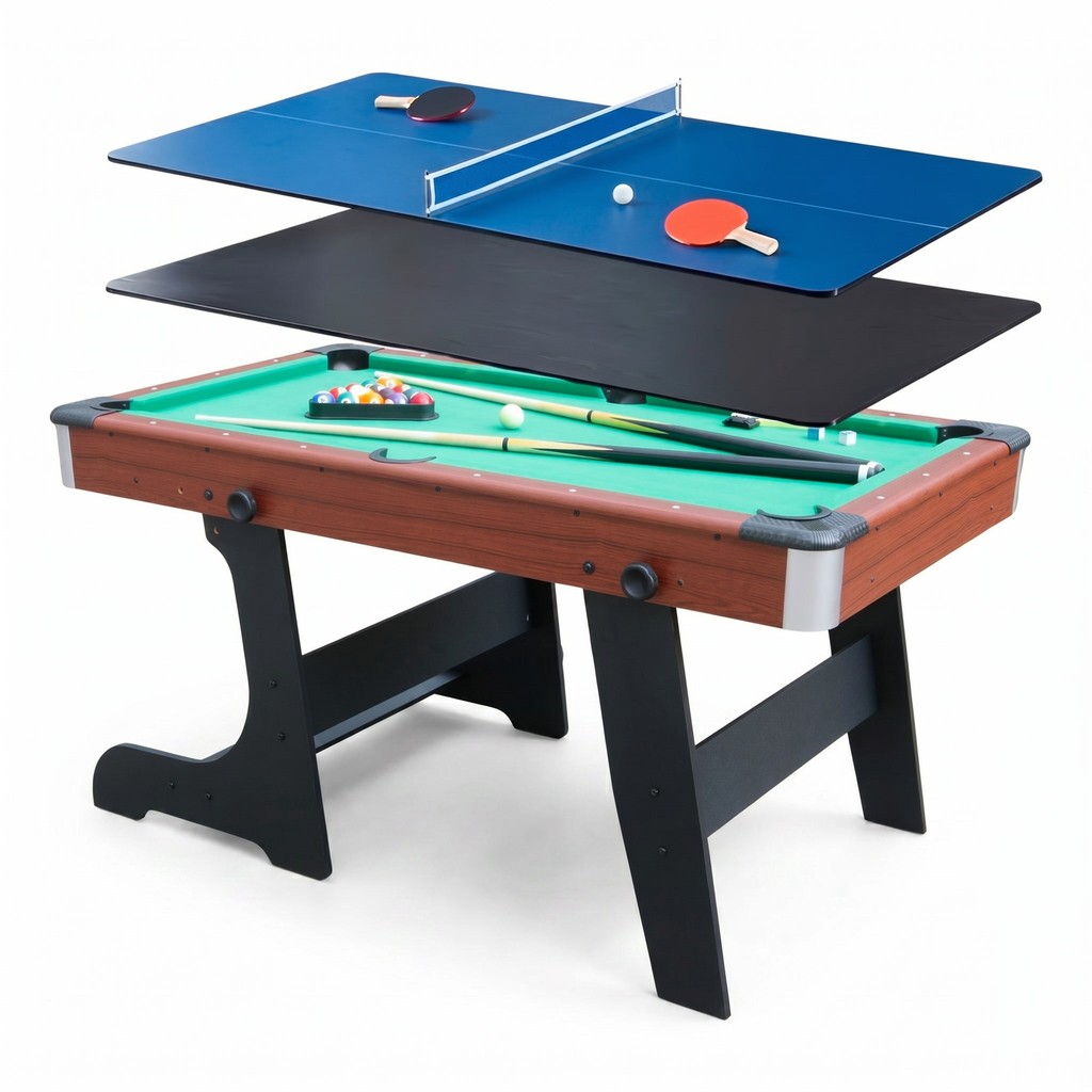 Mesa Multijogos 3 Em 1 Dobravel Sinuca Bilhar Ping Pong e Mesa de Jantar Area Gourmet Completa