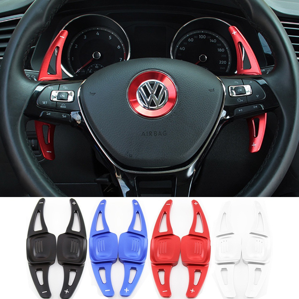 Volkswagen Amarok Golf Jetta Polo T-Cross Fox 2015-2025 Extensão de Paddle Shifter para Volante Adesivos de Alumínio OY2