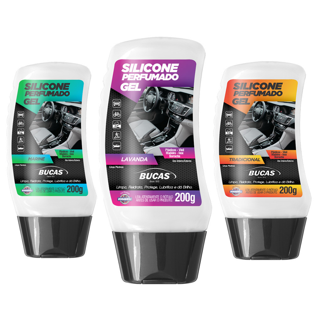 Bucas Silicone Gel Frasco Perfumado Automotivo 200g Interbrilho