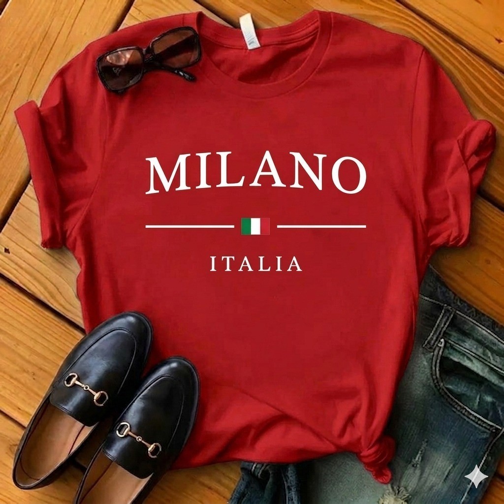 Blusinha Feminina Premium Estilosa Festa Camisa Confortável de Grife Tshirt Camiseta Milano Moda Feminina Academia