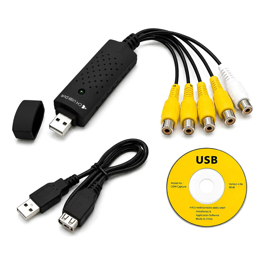 Placa De Captura Usb Dvr 4 Canais Câmera Pc Vídeo Segurança 4 Canais Sistema de 