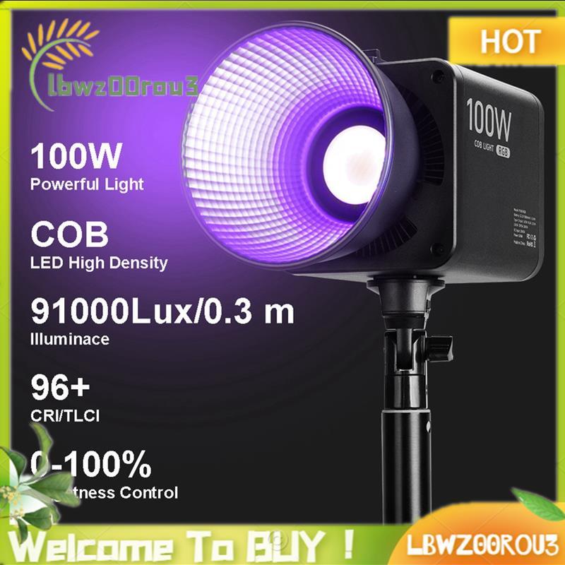 100W RGB LED COB Luz De Vídeo Portátil Fotografia Iluminação Regulável 2700-6500K Para Câmera Tripé Selfie Vara