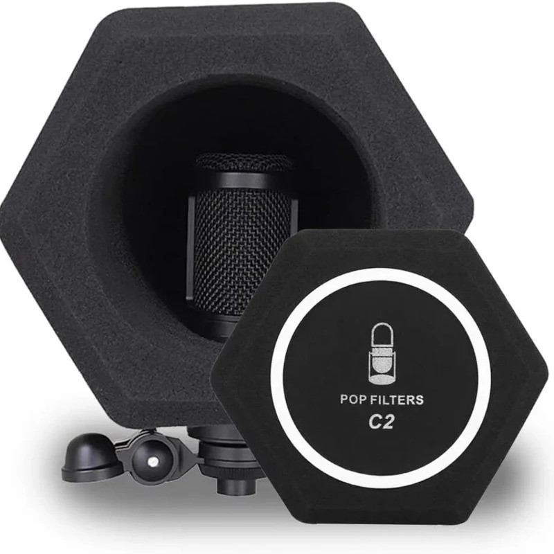 Filtro Anti-Pop para Microfone, Protetor Contra Vento Acústico para Estúdios de Gravação, Espuma Absorvente de Som para