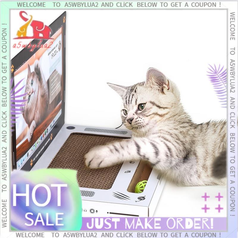 Gato Portátil Brinquedo Com De Pelúcia Mouse & Sino Bola Papelão Ondulado Scratcher Coçar Para Gatos