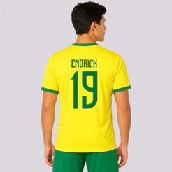 Camisa Placar Brasil Brasão Amarela 19 Endrick