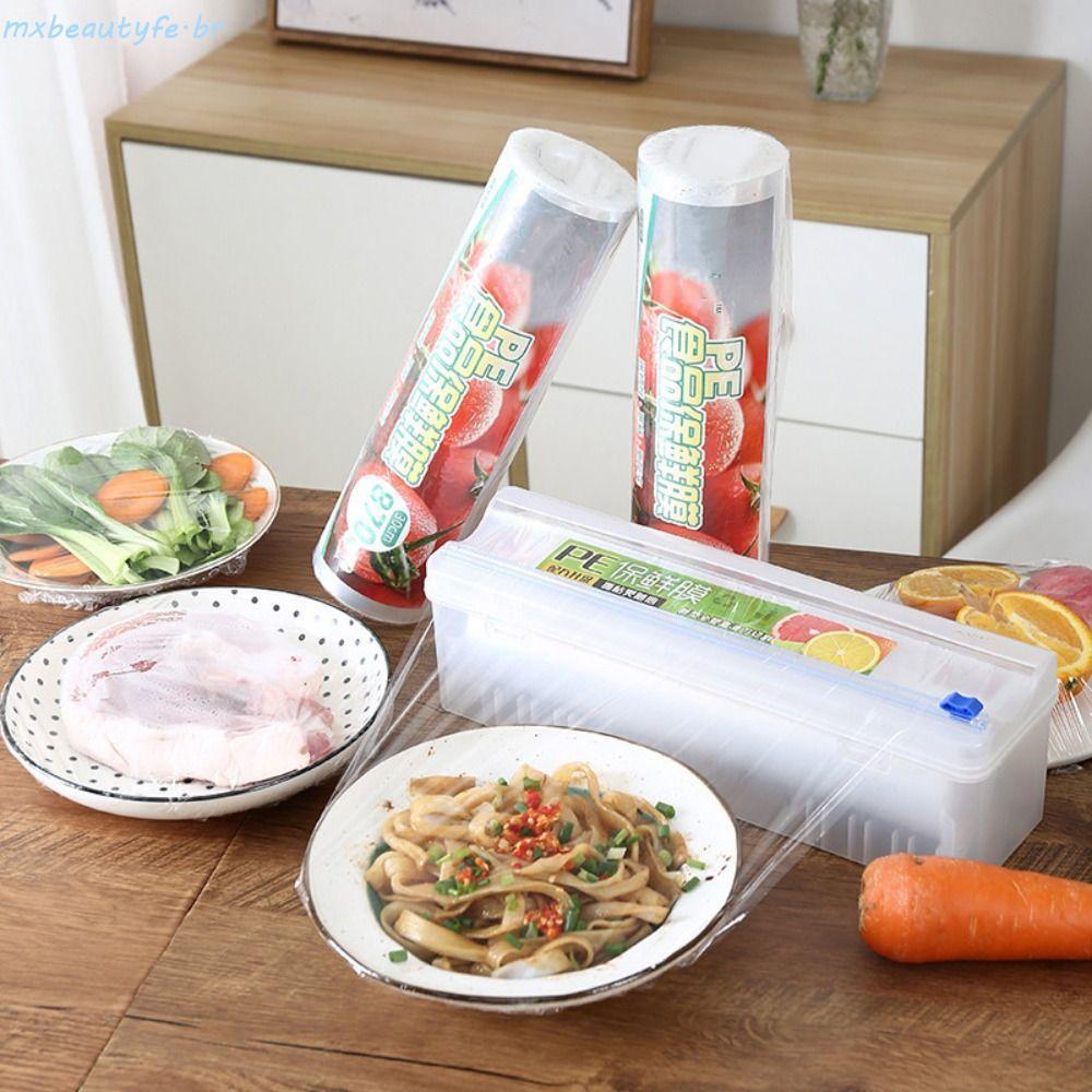 Dispensador De Envoltório De Plástico MXBEAUTYFE Com Cortador De Slides Ferramenta De Cozinha Caixa De Armazenamento Rec