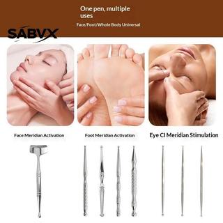 Caneta De Acupuntura De Aço Inoxidável SABVX Para Massagem De Reflexologia Facial Com Cabeças Duplas Terapia BR