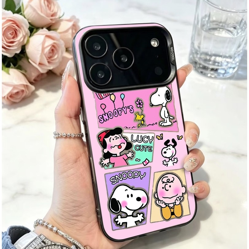 Capinha Snoopy Capa Anti-quedas para iPhone 17/16/15/14/13/12/11 Pro Max Plus Samsung S23 24 25 A15