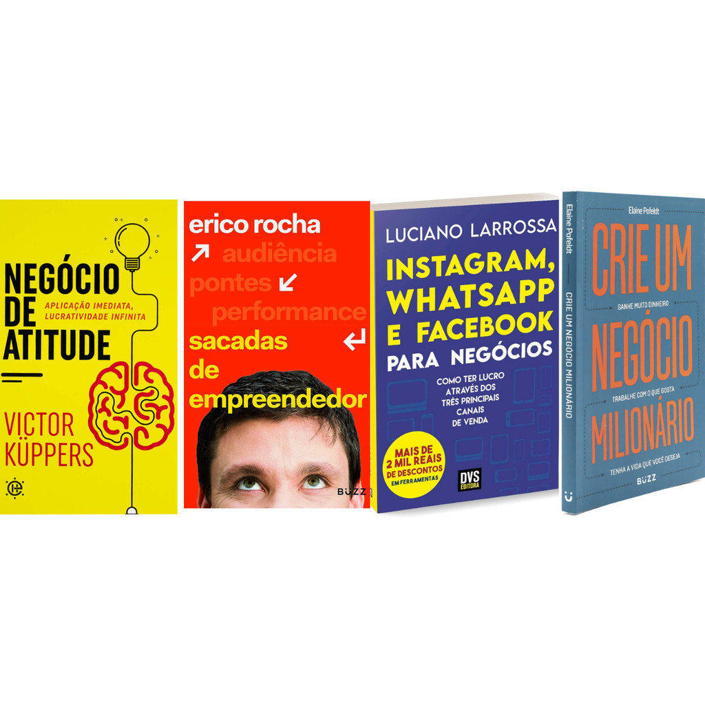Kit 4 Livros Empreendedor Milionário: Negócios, Marketing e Crescimento