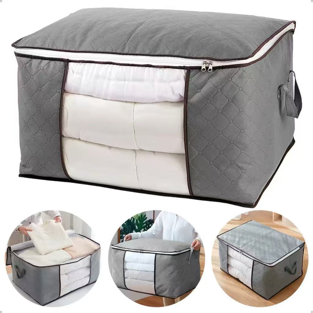 Kit 1-5 Caixa Saco Organizador Cobertor Casaco Guarda Roupa Ecológico Anti-Poeira Umidade Insetos Multiuso