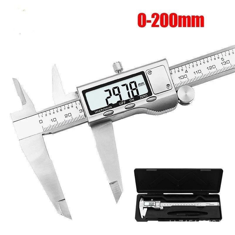Paquímetro Digital De Aço Inoxidável , 200mm , 8 Polegadas , LCD , Vernier , Envio Com Pacote De Varejo