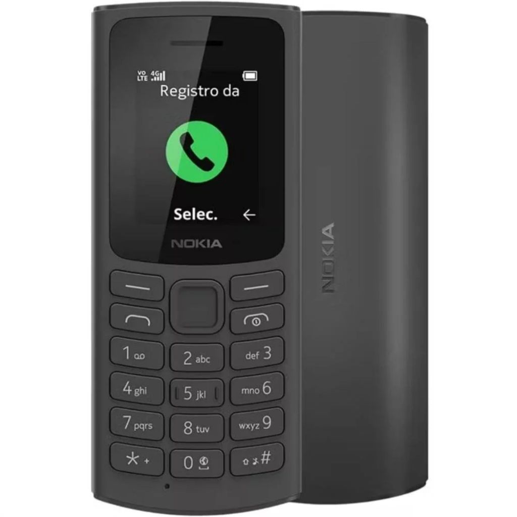 Celular Nok'a 105 Oficial Rede 4G Dual Chip Tela e Teclas Grande P/ Idosos