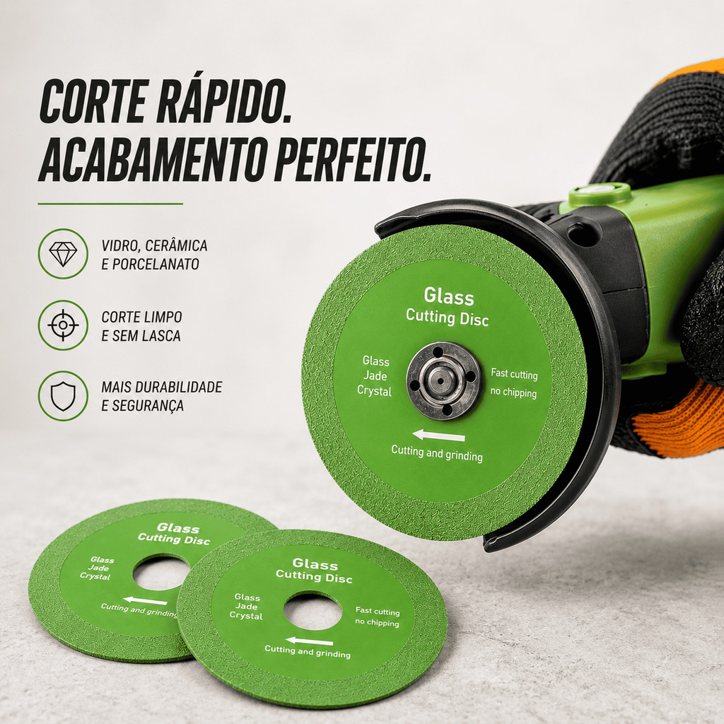 Disco para Cortar Vidro Cerâmica 115mm Furo 20mm com Adaptador 22mm Esmerilhadeiras e Serras Mármores
