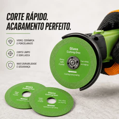 Disco para Cortar Vidro Cerâmica 115mm Furo 20mm com Adaptador 22mm Esmerilhadeiras e Serras Mármores