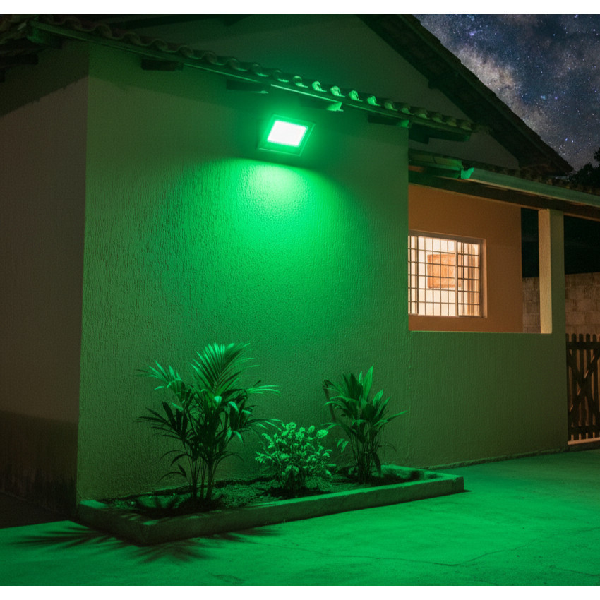 Refletor LED Verde 400W IP66 Iluminação Decorativa Potente Jardim Casa Decoração Iluminação Monumentos Festas Eventos