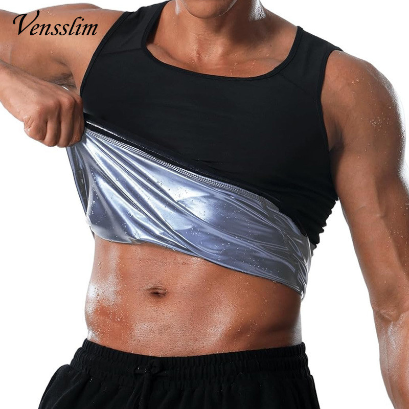 Venslim Homens Suor Compressão Corpo Shaper Colete Treino Cintura Trainer Sauna Calor Armadilha Ginásio Emagrecimento Ba