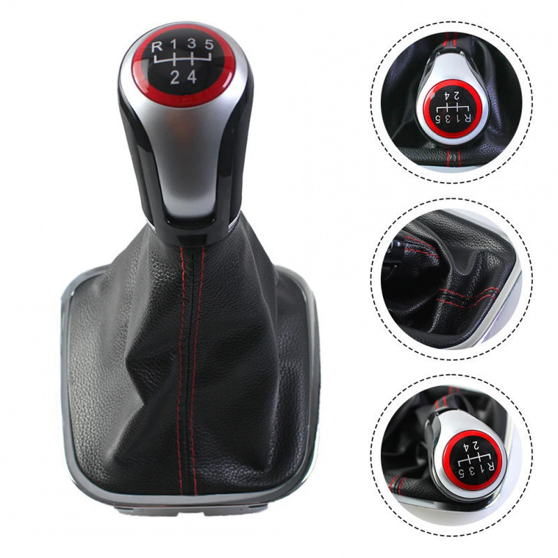 Manopla de Câmbio Manual de 5 e 6 Velocidades com Coifa e Base de Suporte para Polo 6R 6C 2011-2019
