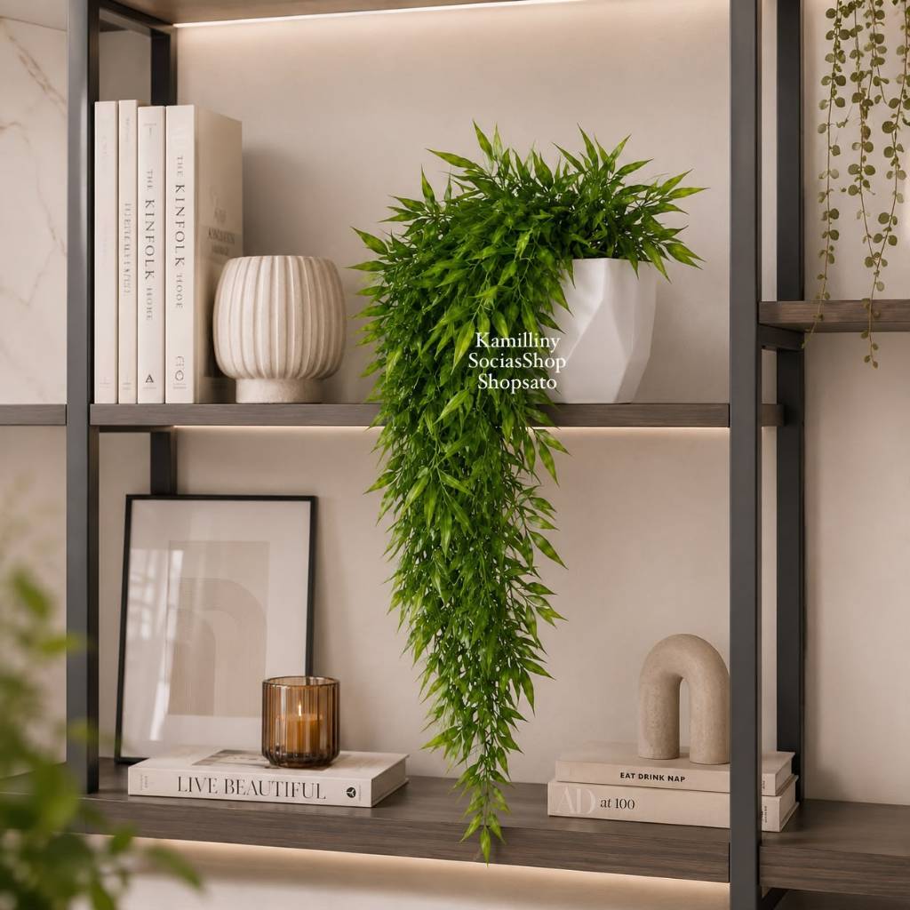 Bambu Da sorte pendente Completo Com Vaso Médio Branco Sortidos Arranjo artificial decorativo De parede Enfeite