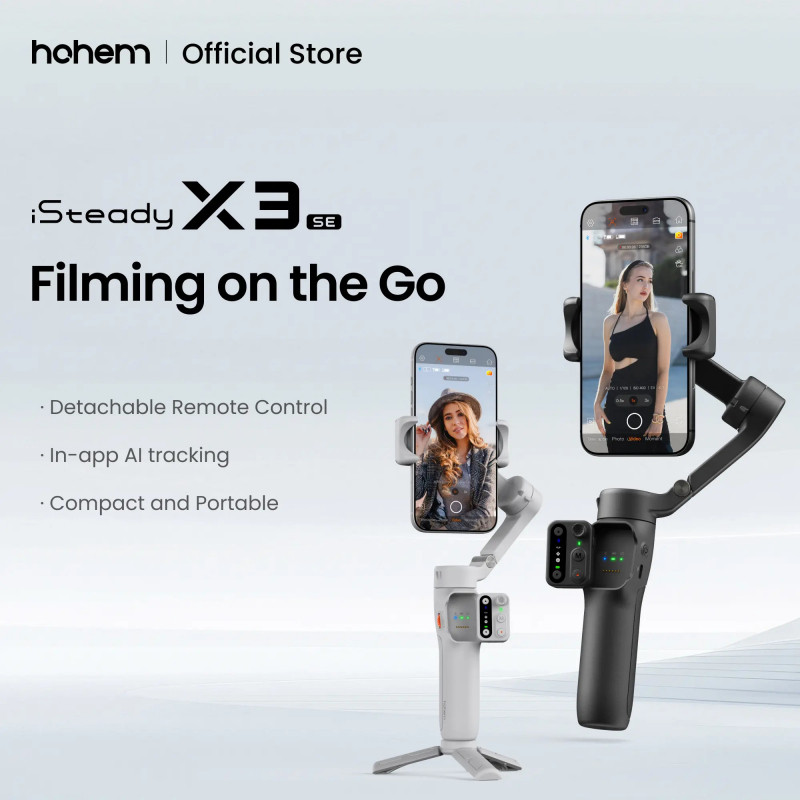 hohem iSteady X3 SE Estabilizador de Gimbal para Android, gimbal dobrável com controle remoto destacável, gimbal portáti