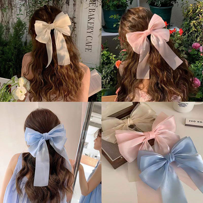 1PC Primavera Clipe Net-Bronze Creme-Colorido Acessório De Cabelo Bowknots Grampo Moda Menina Feminino Acessórios