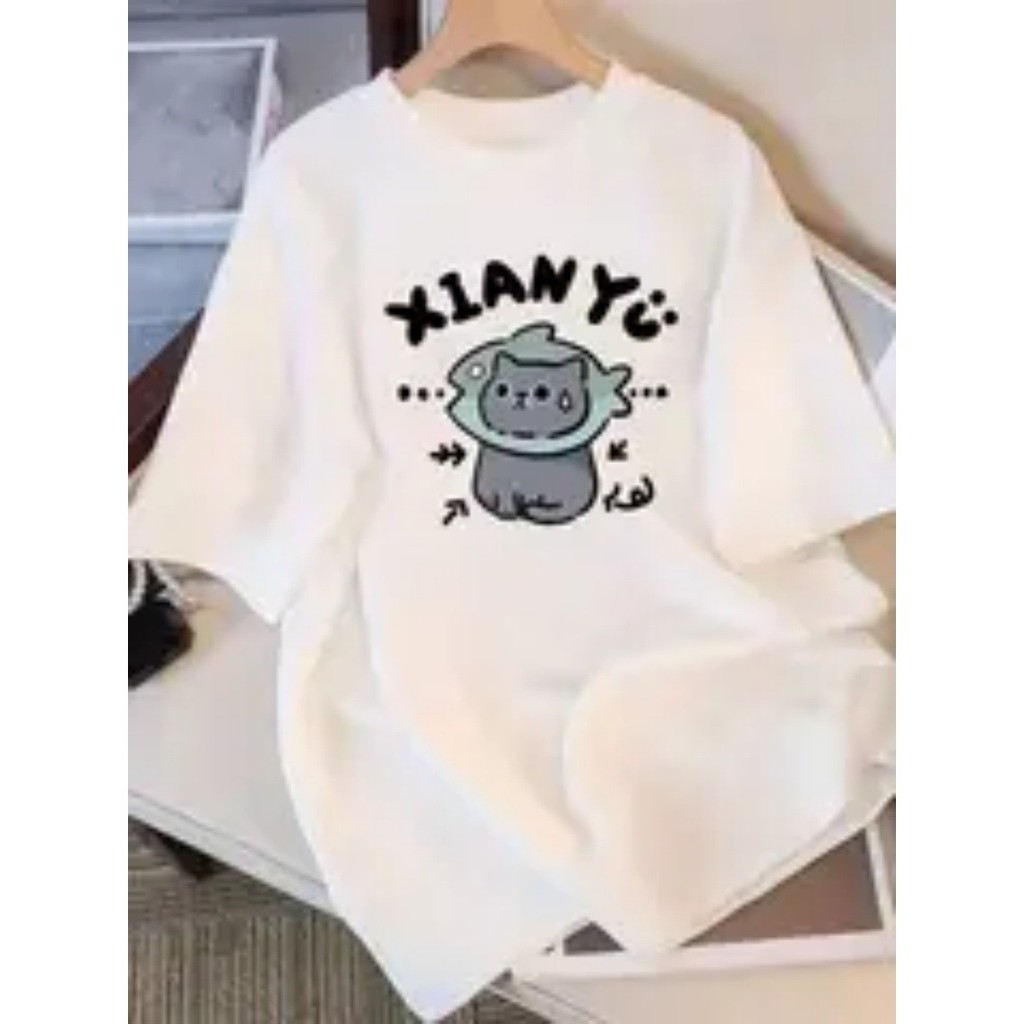 Bonito Camiseta Feminina Versátil De Verão 2025 Com Gola Redonda, Camiseta Confortável E Casual