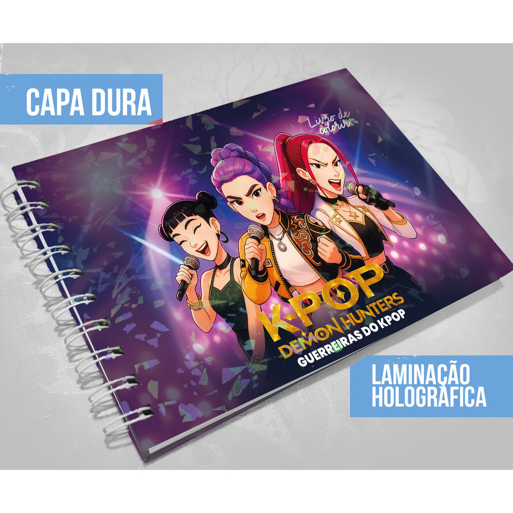 Detalhes do Guerreiras do K-pop – Livro de Colorir+ Canetinhas / 50 Folhas / Capa Holográfica