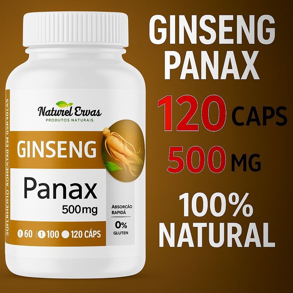 Ginseng Panax 120 Caps Puro Legítimo 100% Natural 500mg em Oferta na Shopee