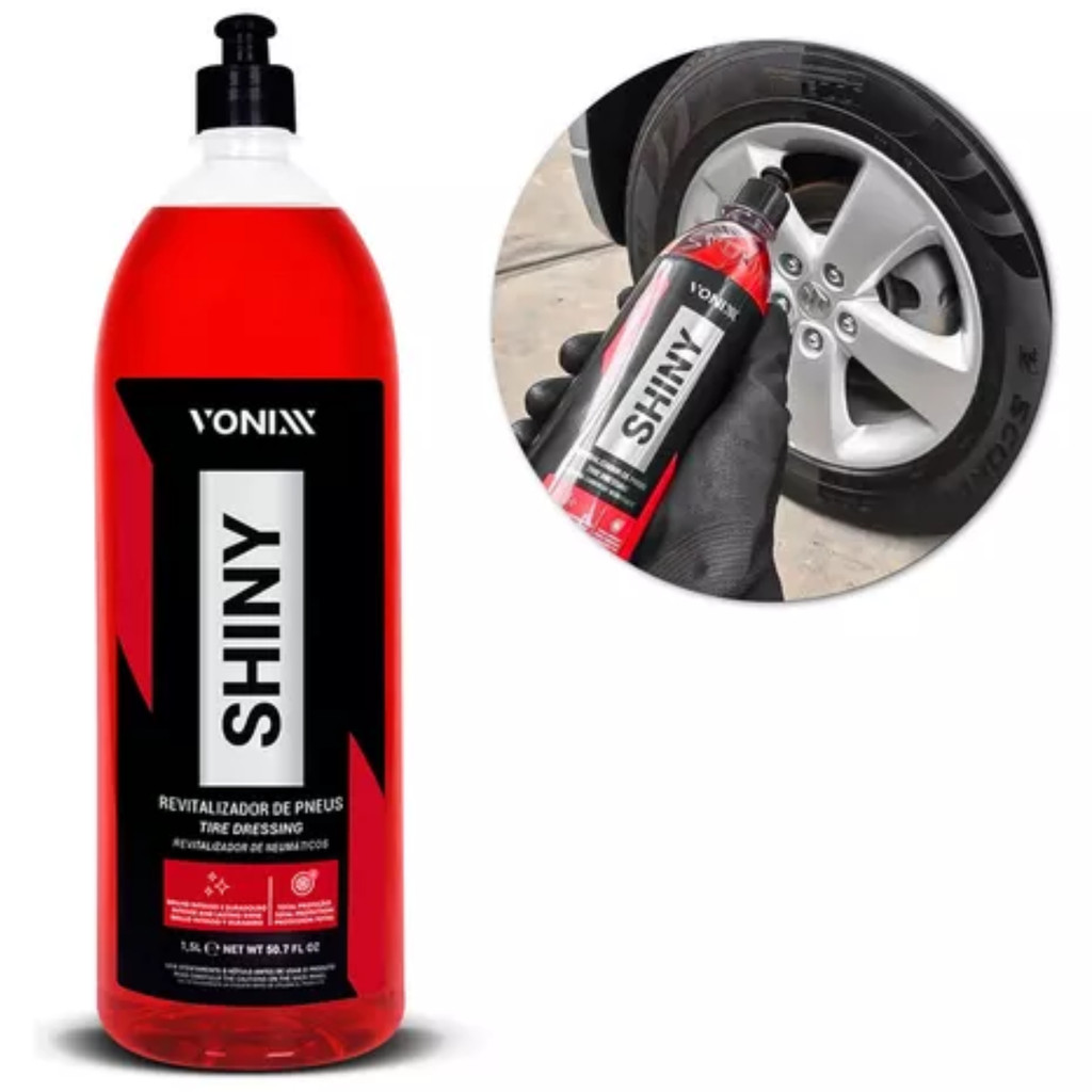Shiny Revitalizador Pretinho Preteador de Pneu Pretinho Longa Duração em Oferta na Shopee