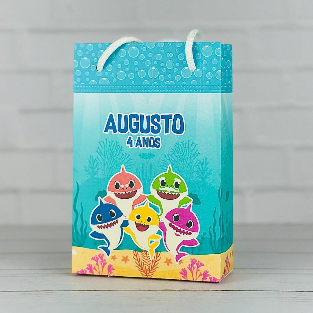 Sacolinha Baby Shark | Personalizada Com Nome | Mimos Festa Aniversário Lembrancinhas Personalizados Sacola de Doces