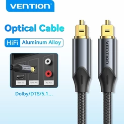 Vention Cabo De Áudio Óptico Digital , Liga De Alumínio , Fibra S/PDIF , Conectores Toslink De Tamanho Completo , Compat