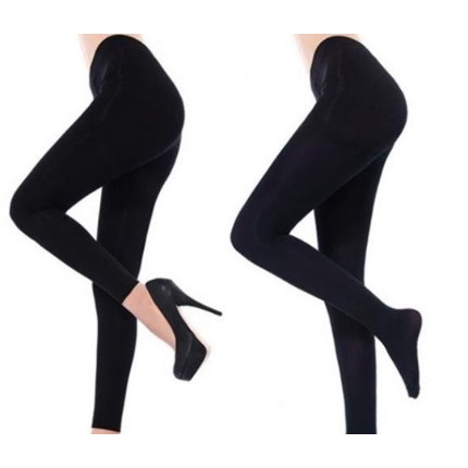 Meia Calça Legging Fio 80 Preta Adulto Feminina Térmica Felpada Pele Intenso Toque Macio Lisa Cós Alto com Pés Sem Pés