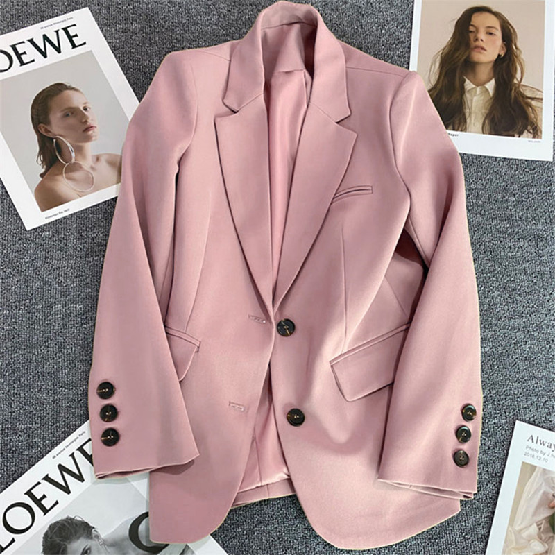 Blazer rosa feminino 2025 primavera outono frito rua pequeno temperamento terno Top