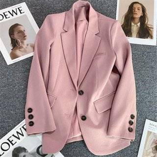 Blazer rosa feminino 2025 primavera outono frito rua pequeno temperamento terno Top em Oferta na Shopee