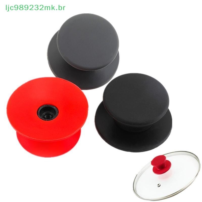 [MYBR] 1 PCS Botão Da Tampa Panela Silicone Universal Vermelho Cinza Alça De Substituição Botões De Cobertura De Pane em Oferta na Shopee