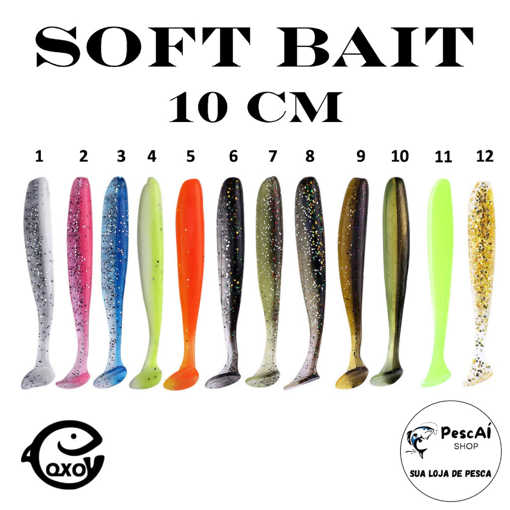 Isca Artificial - QXO - Shad 100 - Soft Bait - Shad - 10 cm - 4.2 g - Tucunaré