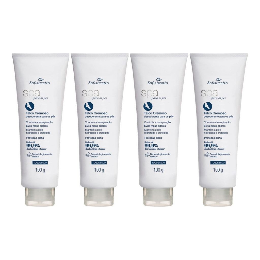 Kit 4 Creme Desodorante Evita Mau Odor Chule Hidrata O Pé