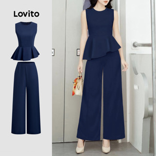 Lovito Tops ou Calças Elegantes Assimétricas para Primavera/verão para Mulheres L150AD730 em Oferta na Shopee