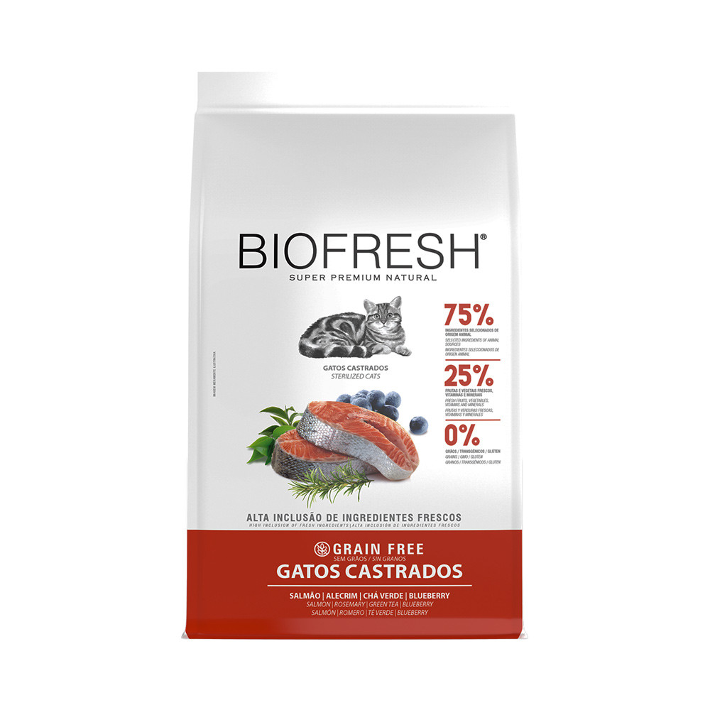 Ração Biofresh Super Premium Gatos Castrados Salmão - 7,5kg