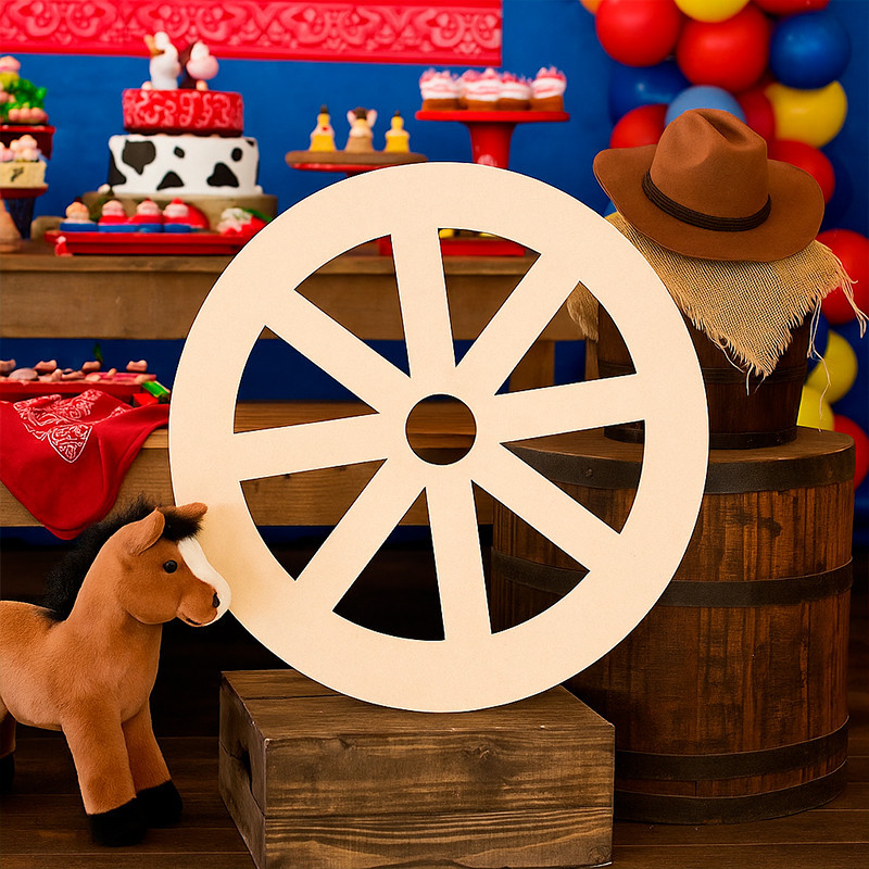 Roda de Carroça em MDF Cru 40cm para Decoração de Festas Temática Fazendinha e Country em Oferta na Shopee