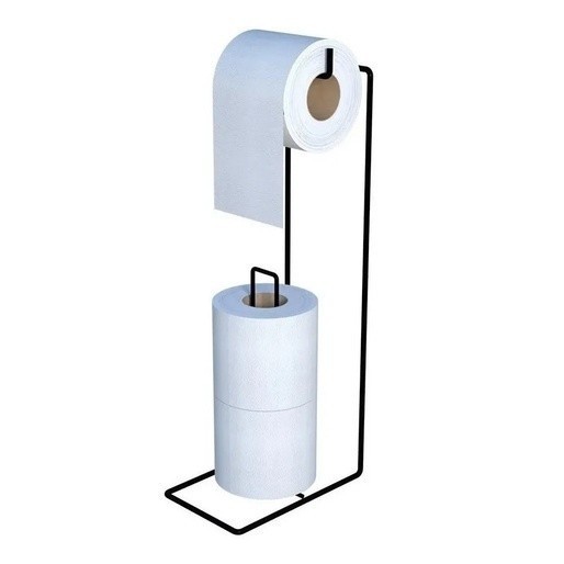 Suporte Luxo Para Papel Higiênico Chão Banheiro Aramado Preto Epóxi Organização porta papel