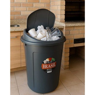 Lixeira Cesto 60 Litros Multiuso Tampa e Trava Higiênica Prédio Escola Edifícios Coleta Seletiva em Oferta na Shopee