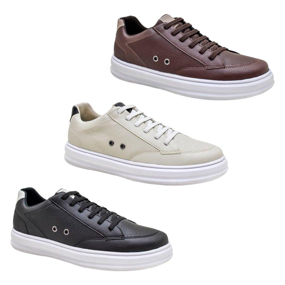 KIT 3 Pares De Tenis Casual Confortável Masculino