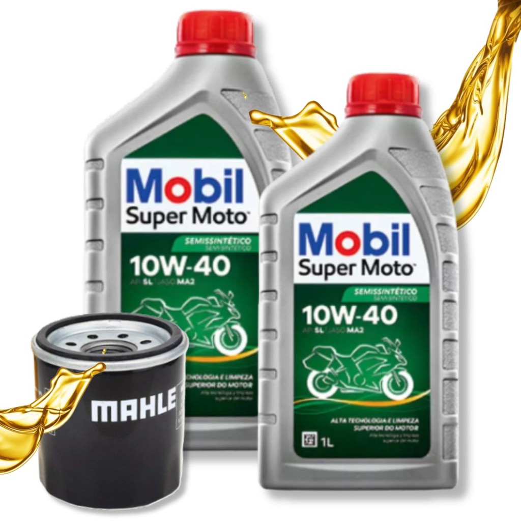 Troca de Óleo P/ Kawasaki Er6-N / Vulcan 650 / Versys 650  Mobil 10w40 + Filtro em Oferta na Shopee