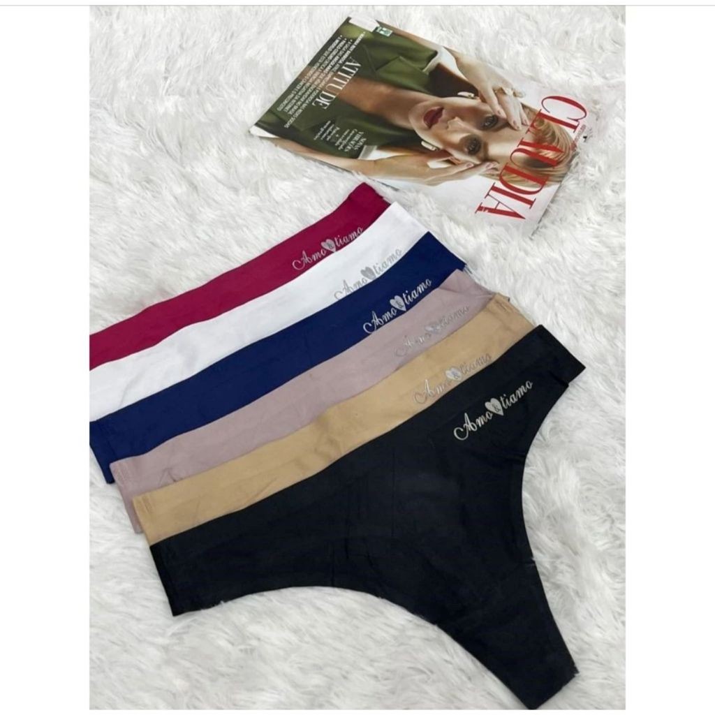 Kit 12 Calcinha Sem Costura Fio Dental em Oferta na Shopee