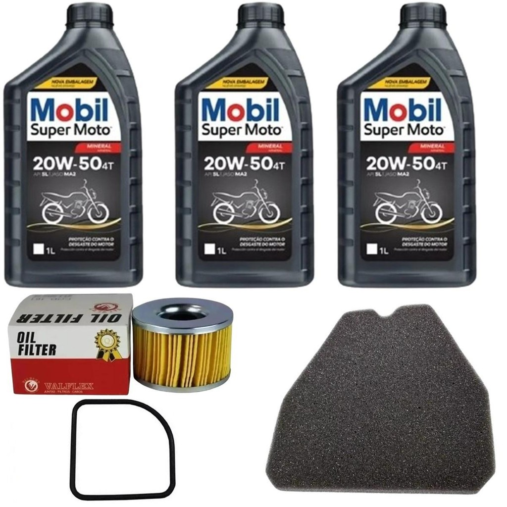 Troca Óleo Mobil Filtro Cb400 Cb450 E Elemento Filtro Ar