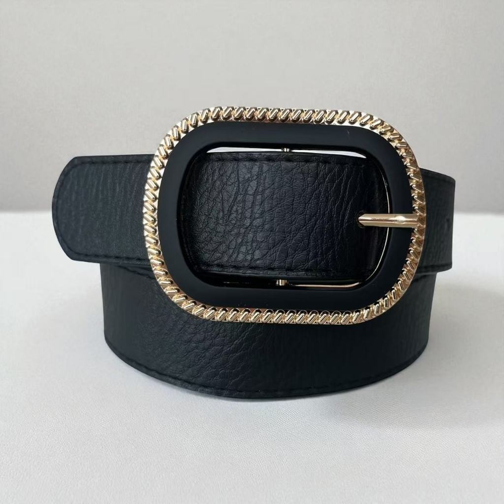 Cinto feminino importado com fivela redonda