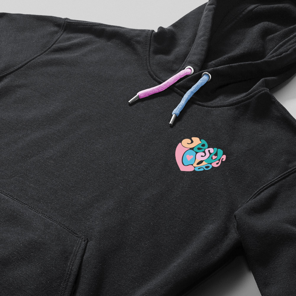 Moletom Jesus Love Cristo Casaco Religioso Com Cordão Rosa e Azul Bebe e embalado na Caixa Varias Cores Moletom