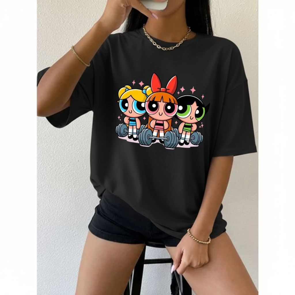 Camiseta Blusao Premium Confortavel Academia Fitness Treino Musculação Feminina Meninas Poderosas