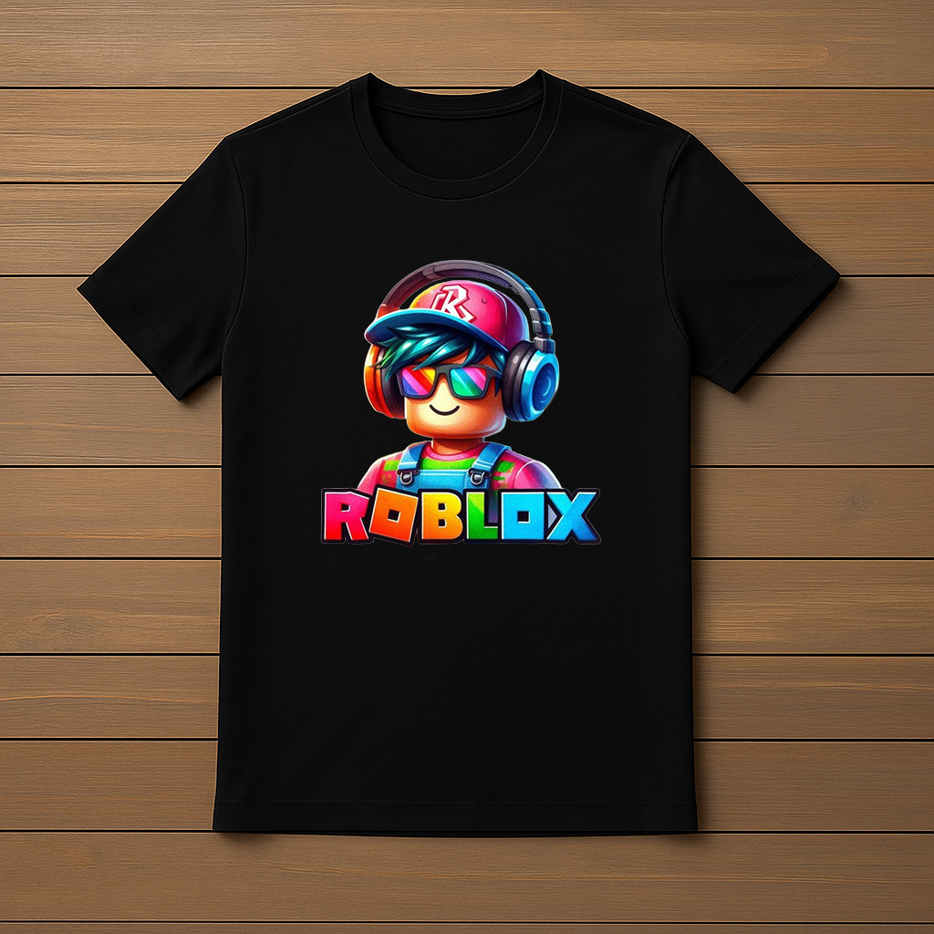 Camisa 30.1 Roblox Fone Game Camiseta Moda Infantil Manga Curta Blusa Algodão