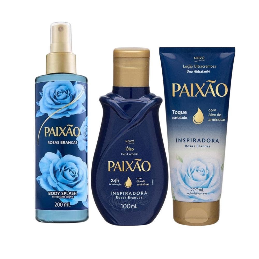 Kit Paixão Rosas Brancas Body Splash + Óleo + Hidratante em Oferta na Shopee